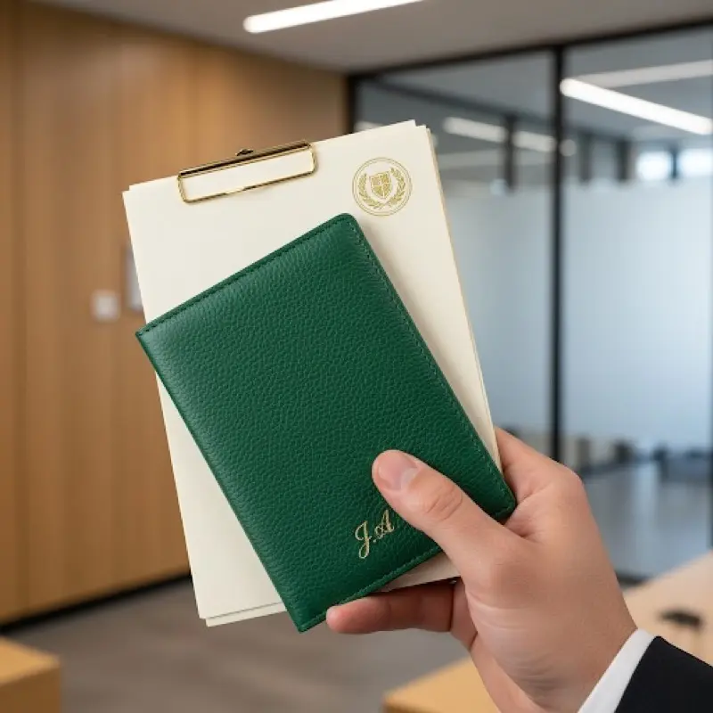 Thailand visa and work permit document review with business folder